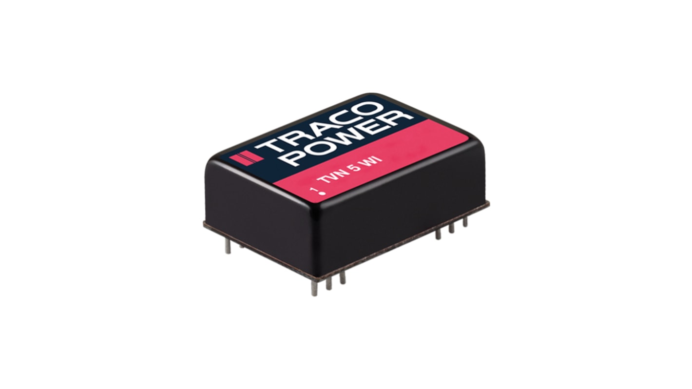 TRACOPOWER TVN 5WI DC/DC-Wandler 5W 9 V dc IN, ±5V dc OUT / ±500mA Durchsteckmontage 1.6kV dc isoliert