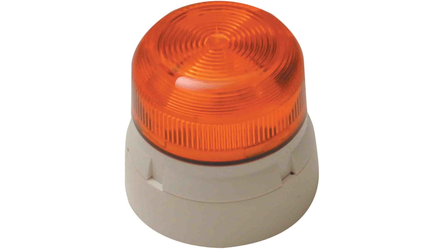 Klaxon 琥珀色常亮LED警示灯, 红色，白色外壳, 110 V 交流, Φ85mm底座, 底座安装, IP67