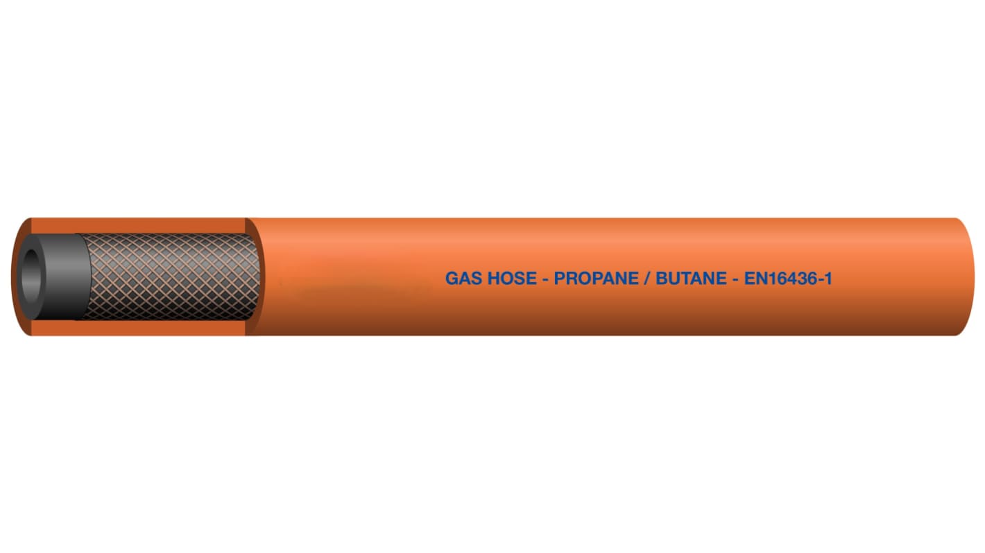 RS PRO EPDM, NBR, Hose Pipe, 6.3mm ID, 13.3mm OD, Orange, 25m