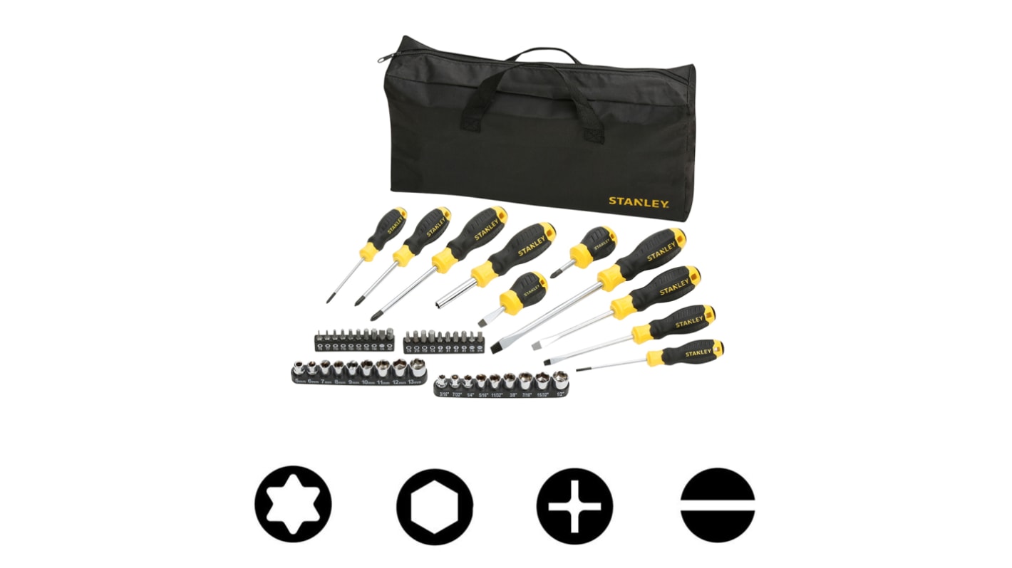 Stanley STHT0-70887 Phillips; Slotted; Torx Bit Holder & Standard Screwdriver Set, 48-Piece
