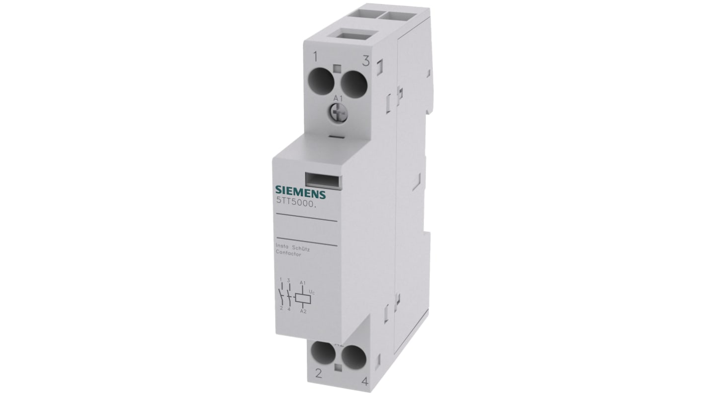 Stycznik 24 V AC/DC Siemens styki: 2 20 A 2NO Montaż na szynie DIN Śruba 5TT5000-2