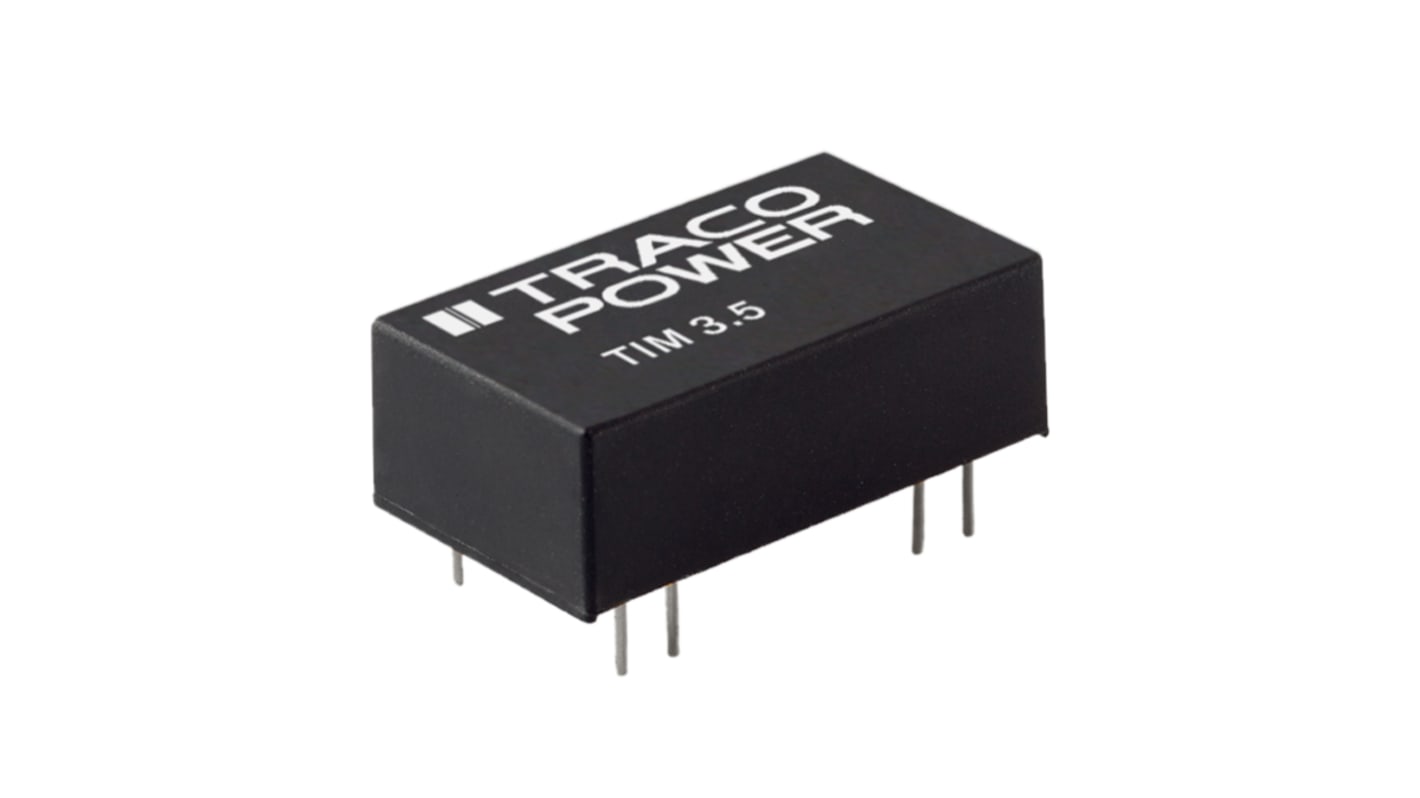 Przetwornica DC-DC, 3.5W, Uwe 4,5 → 12 V DC, Uwy 12V dc, Iwy 292mA, TRACOPOWER Tak