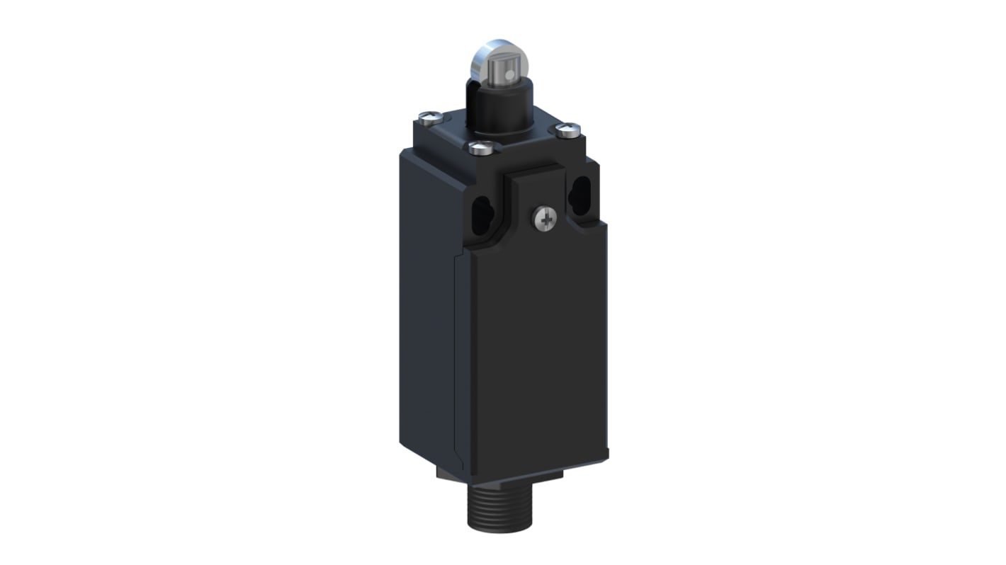 RS PRO Roller Plunger Limit Switch, NO/NC, IP65, DPST, Plastic Housing, 400V ac Max, 10A Max