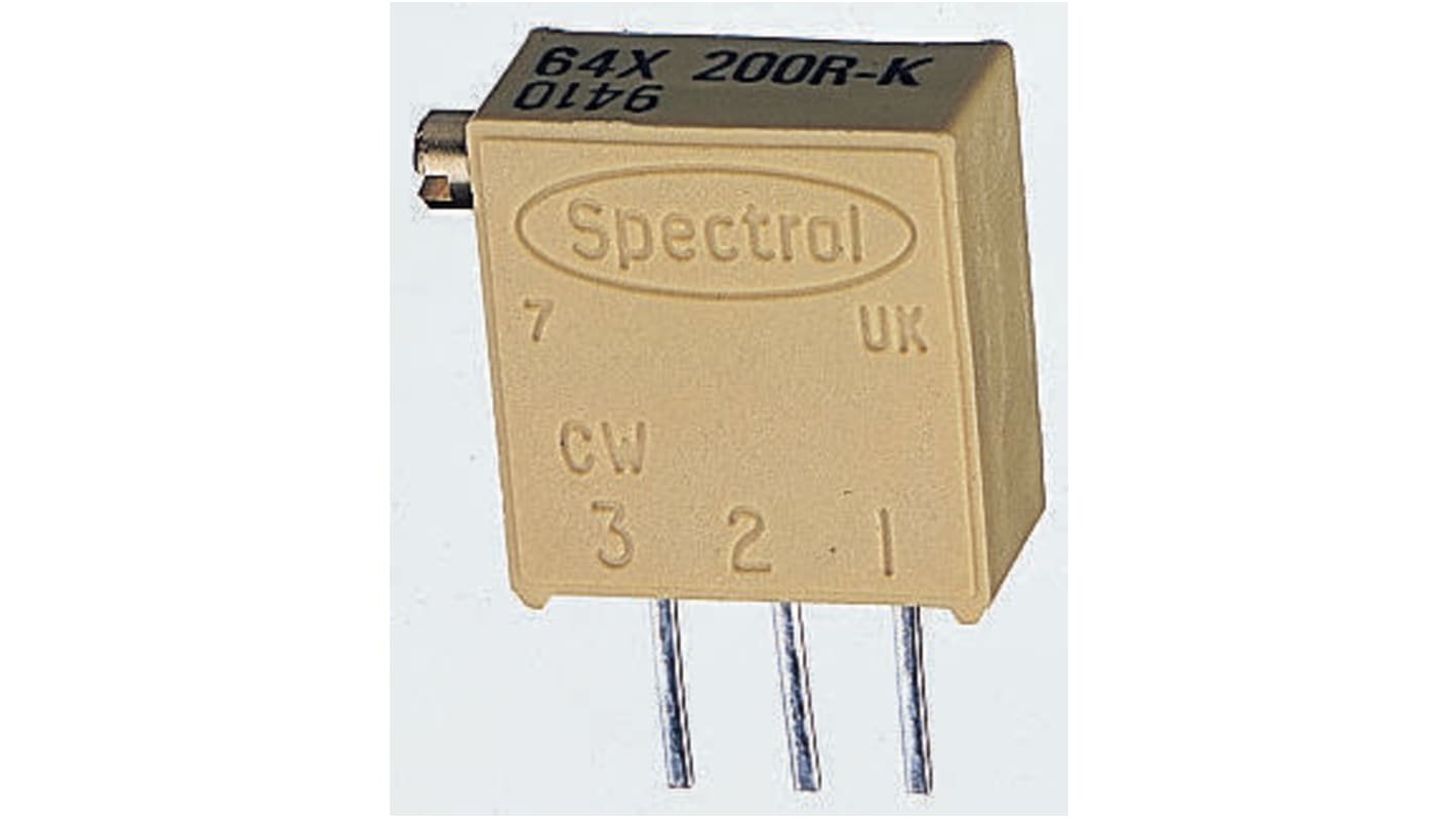 Vishay 半固定抵抗器（トリマポテンショメータ） 100Ω スルーホール 19 (電気的)、22 (機械的)回転型 M64X101KB40