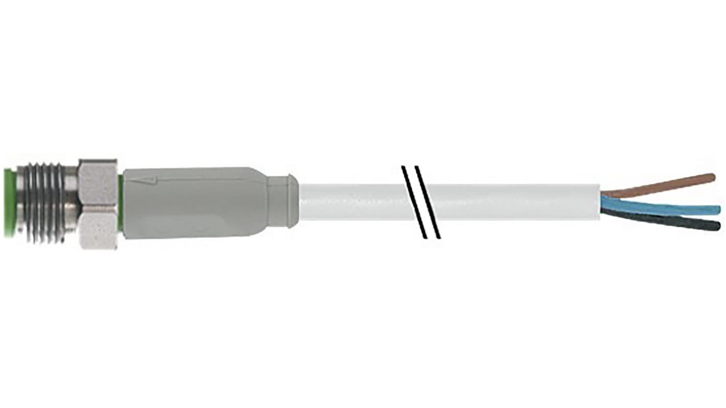 RS PRO Straight Male 3 way M8 to Unterminated Sensor Actuator Cable, 5m