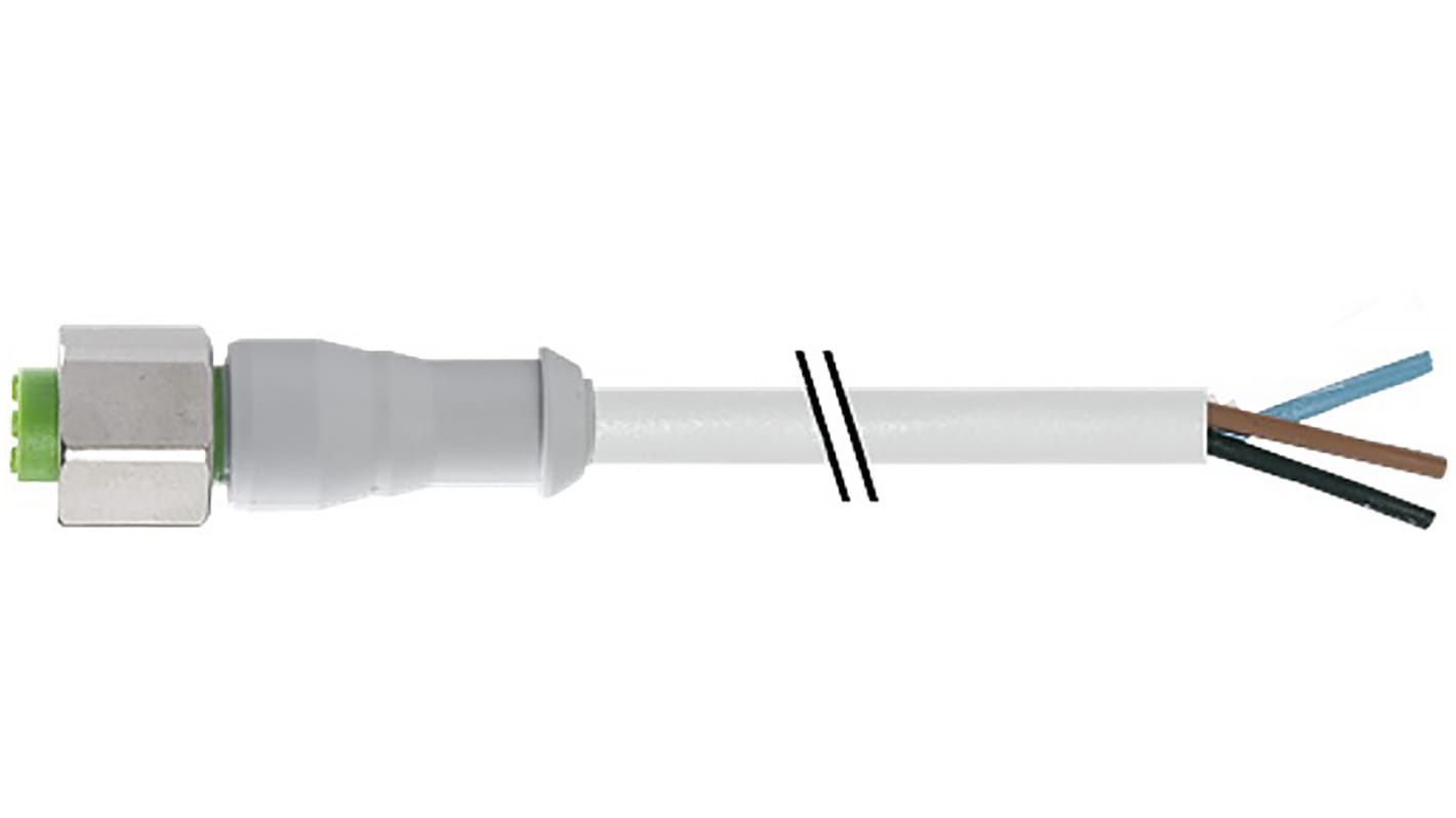 RS PRO Straight Female 8 way M12 to Unterminated Sensor Actuator Cable, 5m