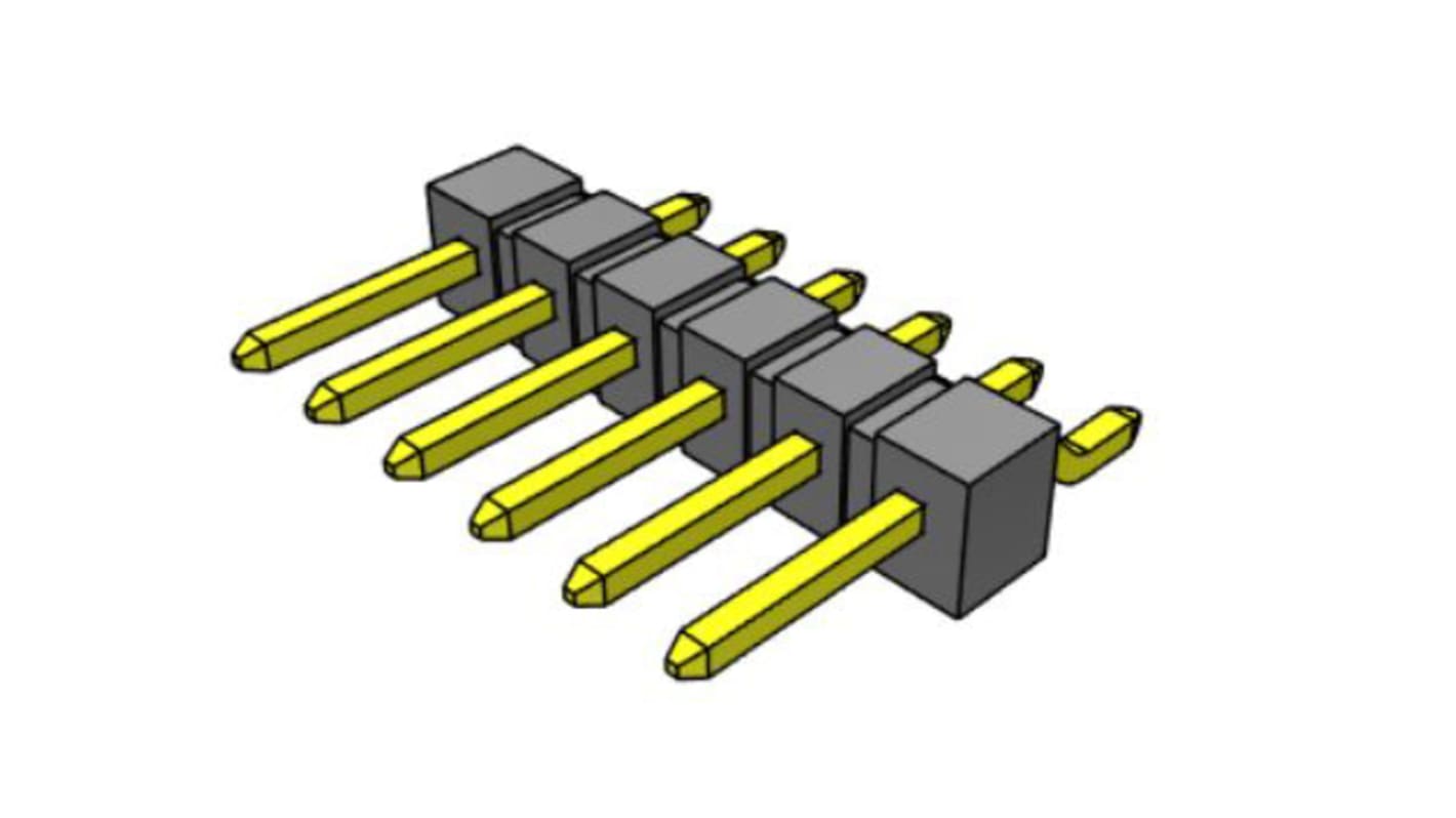 Samtec ライトアングル ピンヘッダ 6極 2.54mm 1列, 表面実装