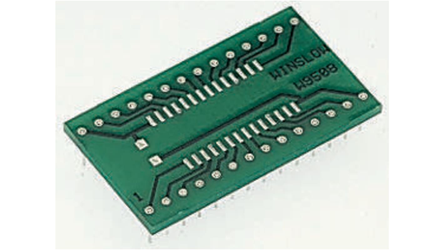 Winslow Straight Through Hole Mount 1.27 mm, 2.54 mm Pitch IC Socket Adapter, 24 Pin Female SOP to 24 Pin Male DIP