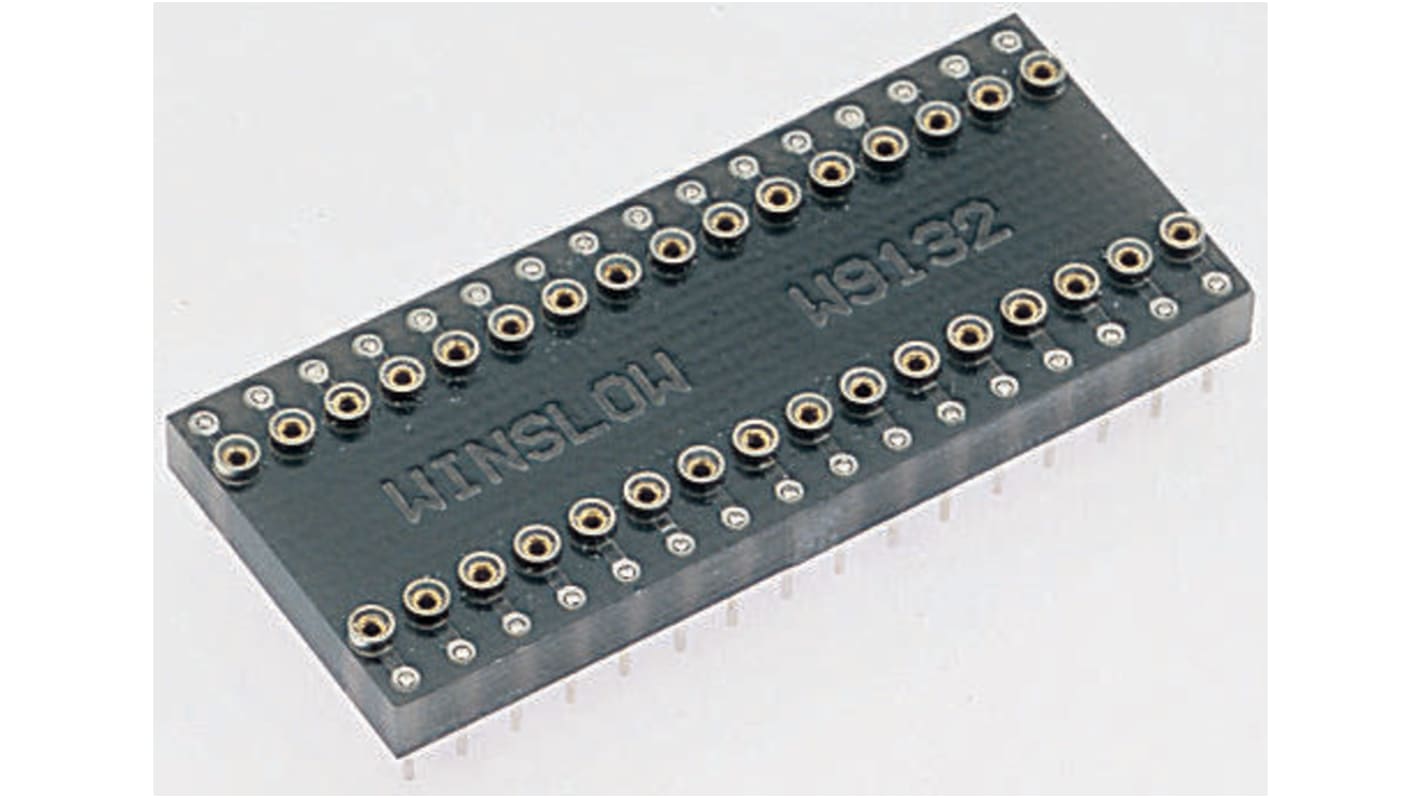 Winslow Straight Through Hole Mount 2.54 mm, 7.62 mm Pitch IC Socket Adapter, 24 Pin Female DIP to 24 Pin Male DIP