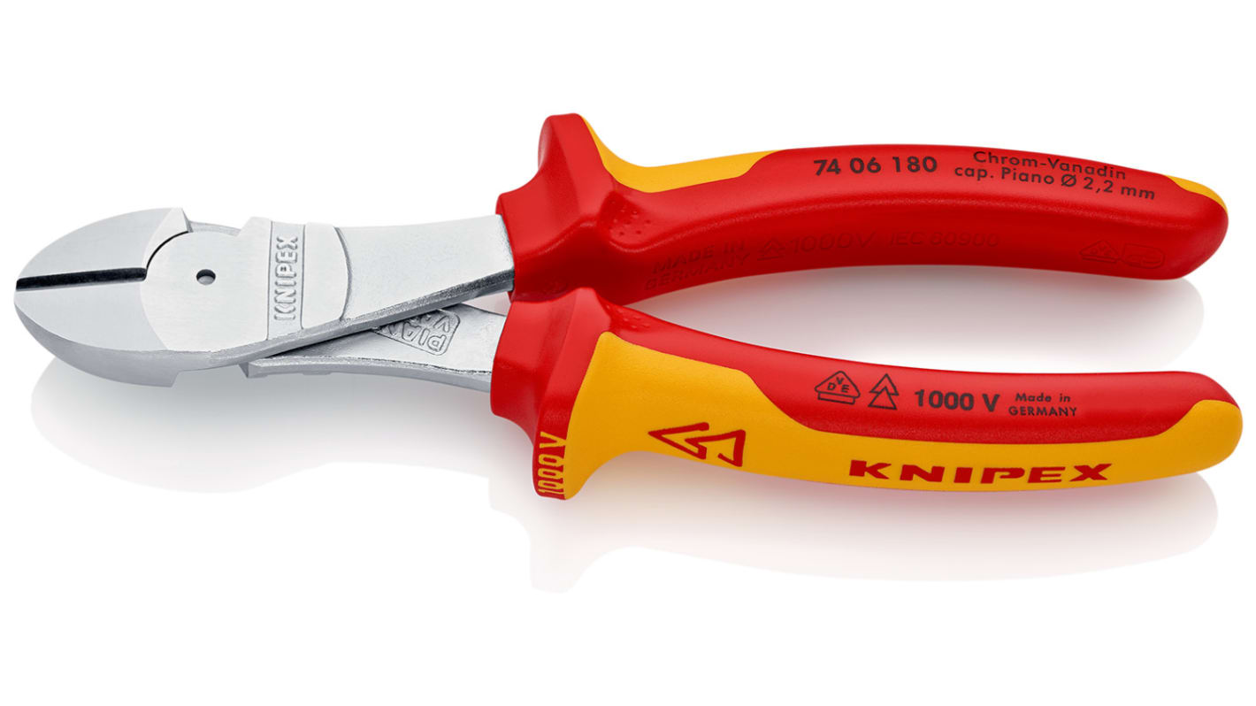 Knipex długość 180 mm gr. cięcia: 3.8mm VDE Stal elektryczna chromowo-wanadowa