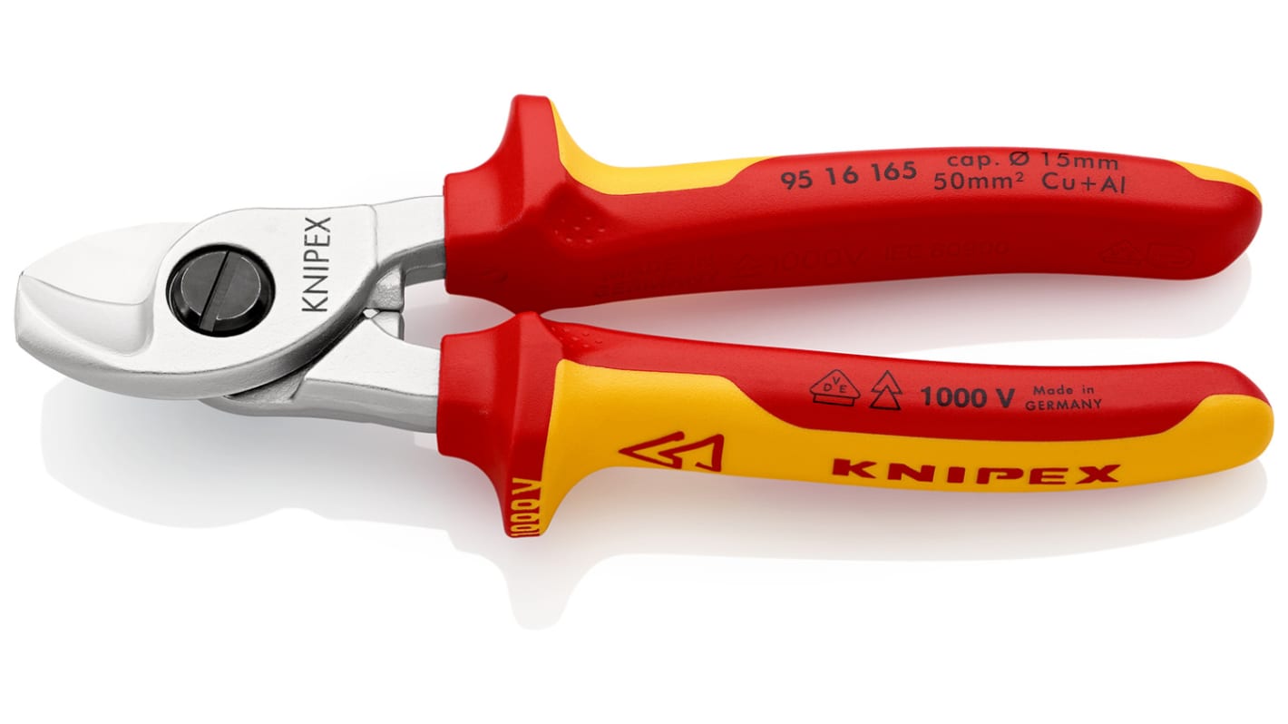 Knipex Knipex VDE Kabelschneider 165 mm, Schneidleistung 15mm