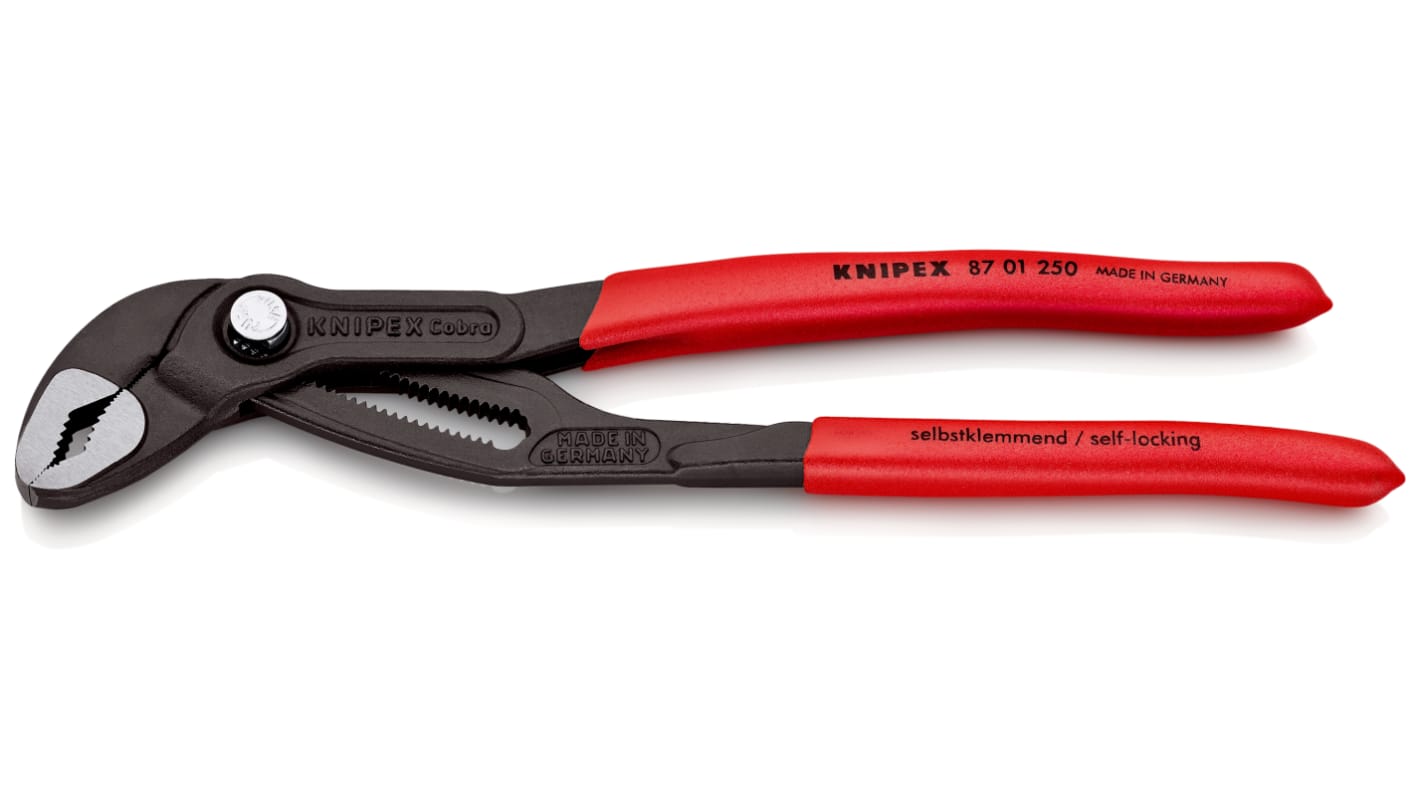 Knipex 水泵钳, 扁平, 直向尖端, 250 mm总长, Cobra®