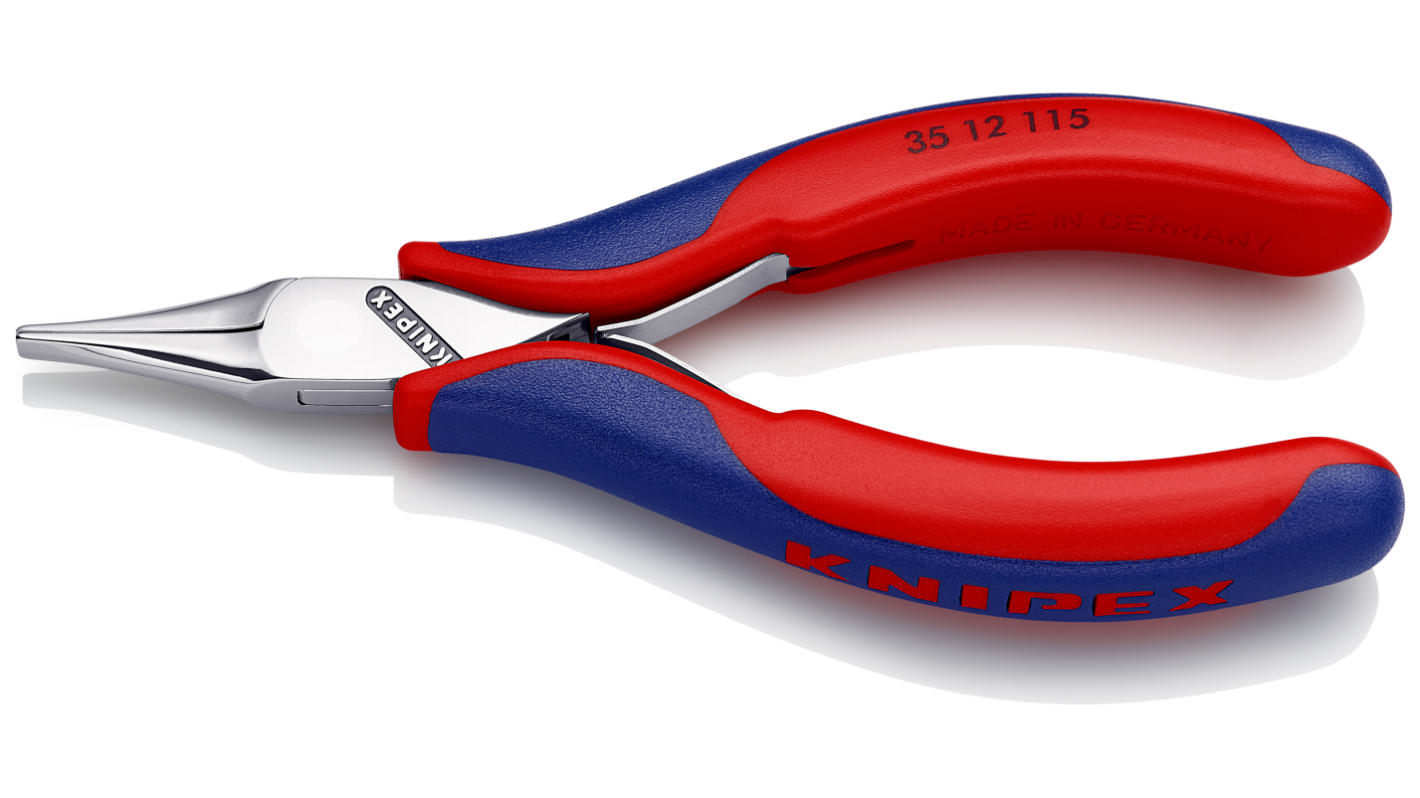 Knipex 35 12 Electronics Pliers, Flat Nose Pliers, 115 mm Overall, Flat, Straight Tip, 22,5mm Jaw