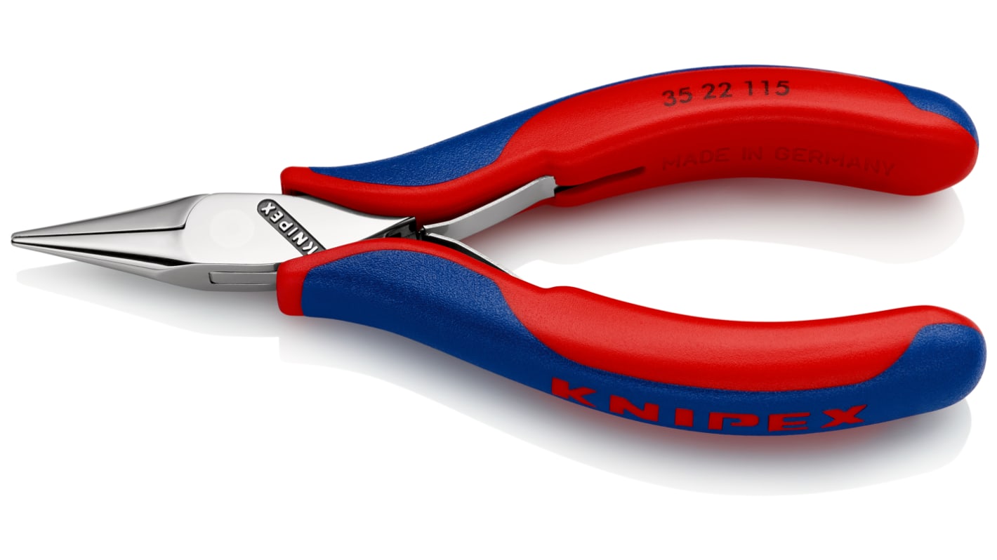 Knipex 35 22 Long Nose Pliers, 115 mm Overall, Straight Tip, 22,5mm Jaw