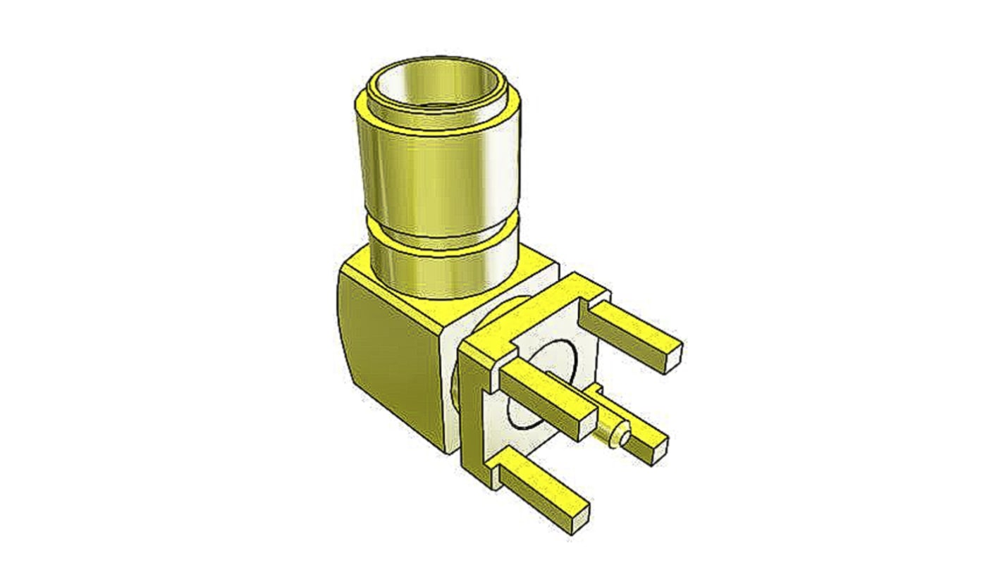 Samtec SMA Series, Jack PCB Mount SMA Connector, 50Ω, Solder Termination, Right Angle Body