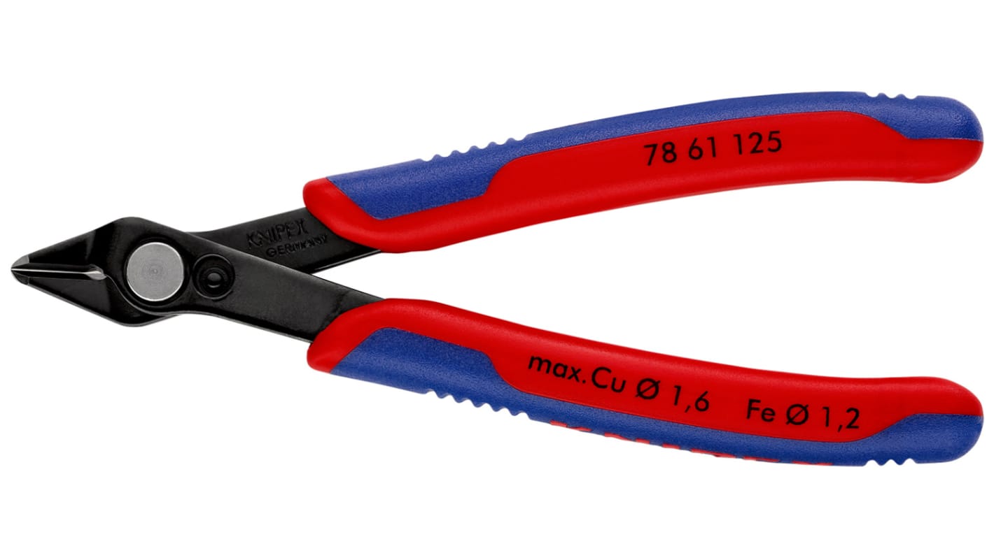 Alicates de corte lateral Knipex, capacidad de corte 1.6mm, long. total 125 mm,