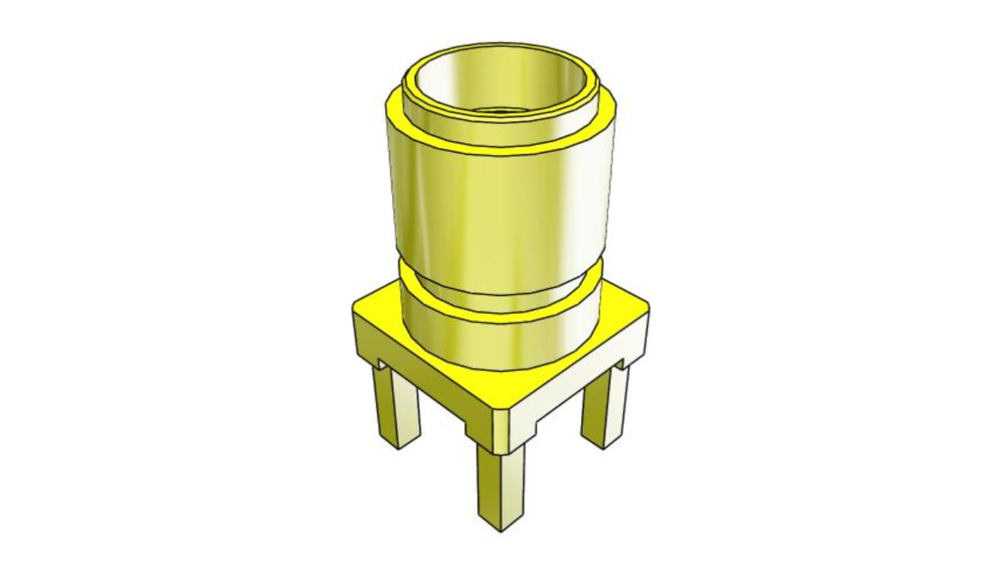 Samtec SMA Series, Jack PCB Mount SMA Connector, 50Ω, Solder Termination, Straight Body