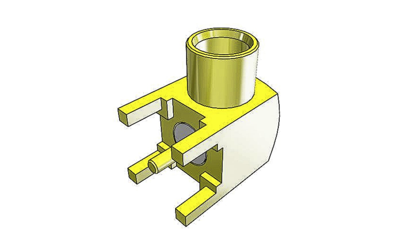 Connecteur MCX Samtec Femelle à angle droit, raccordement A souder 50Ω Montage sur CI