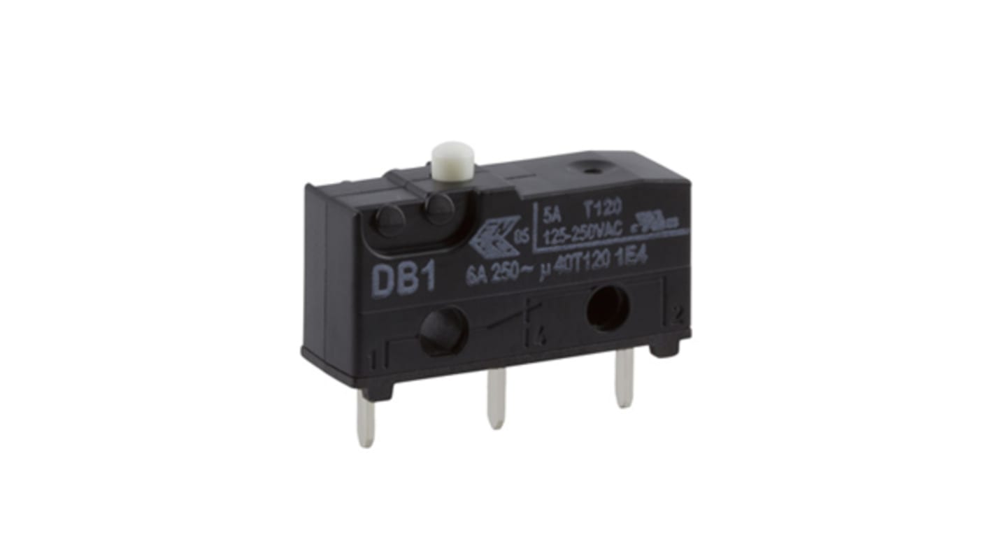 Microinterruttore, ZF, SPDT, 6 A a 250 V c.a., Foro passante