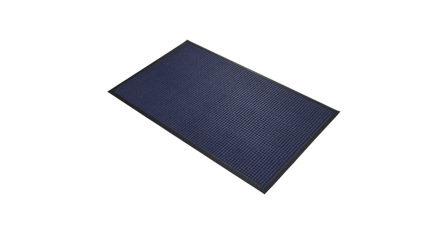 RS PRO Superdry, Entrance Mat, Waffle, Indoor Use, Blue, 0.9m 1.5m 7mm