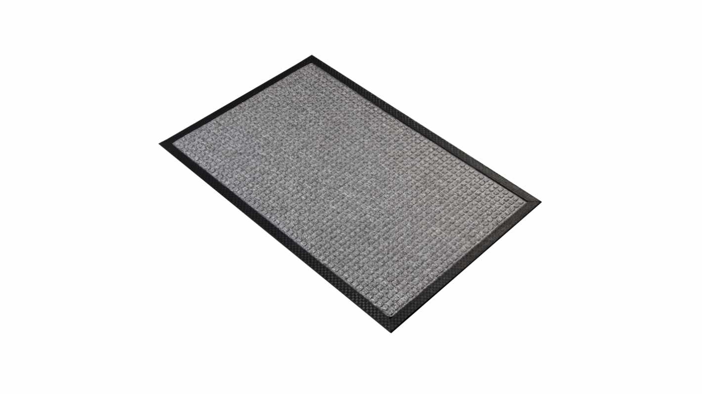 RS PRO Superdry, Entrance Mat, Waffle, Indoor Use, Grey, 0.6m 0.9m 7mm