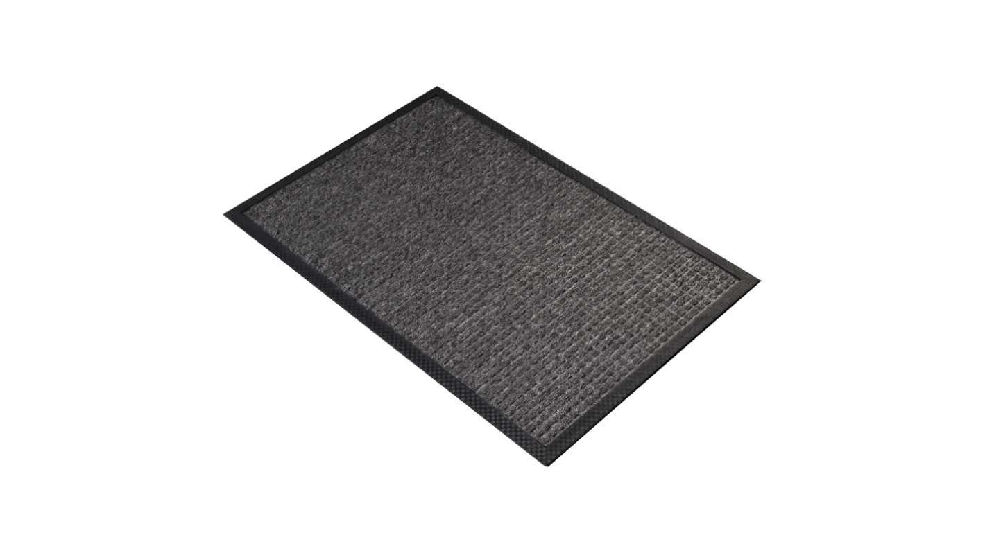 RS PRO Türmatte für Innenbereich, PP, Gummi Schwarz, Stärke 7mm, 0.6m x 0.9m