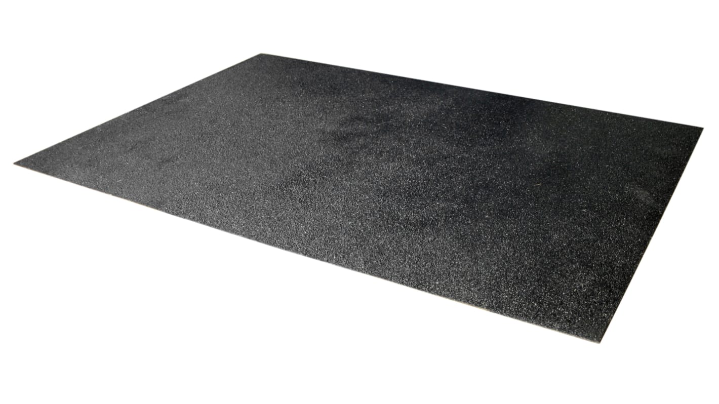 RS PRO Black Anti-Slip Flooring Glass Fibre Reinforced Plastic, Silicone Carbide Mat, Grit Finish 1.2m x 0.8m x 5mm