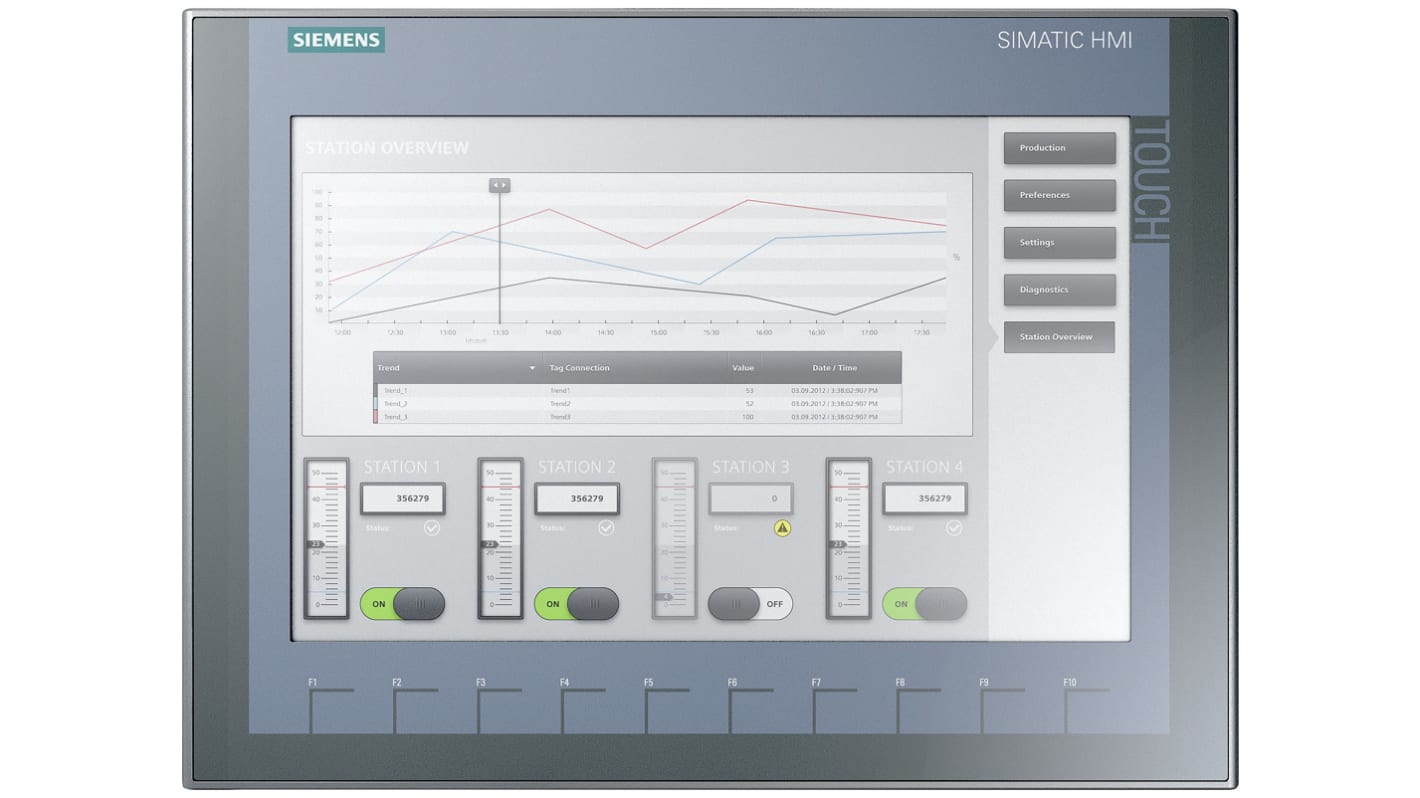 Siemens SIMATIC Series KTP1200 Basic HMI Panel - 12 in, TFT Display, 1280 x 800pixels