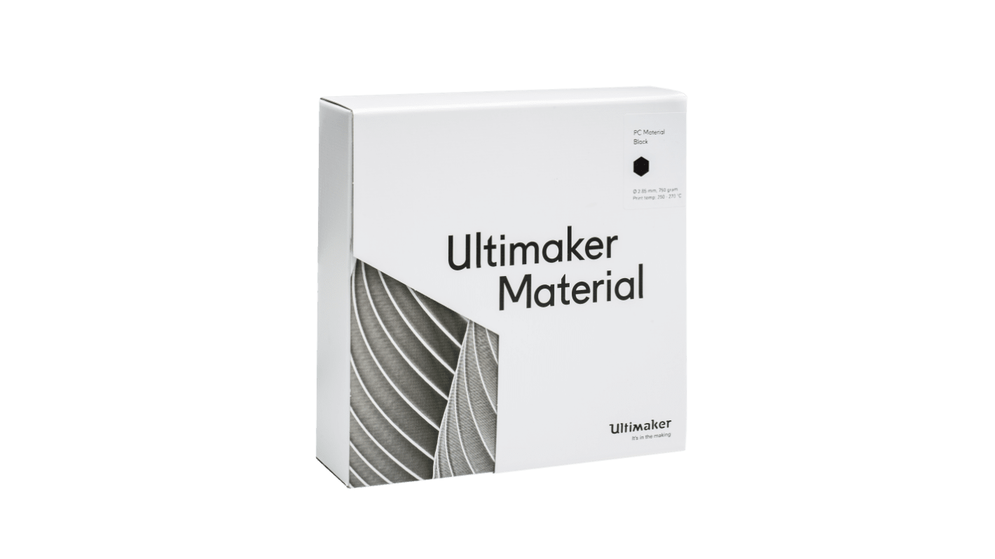 Ultimaker PC 3D-Drucker Filament, Schwarz, 2.85mm, FDM, 750g