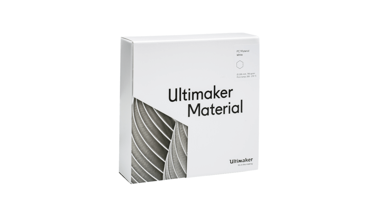 Ultimaker PC 3D-Drucker Filament, Weiß, 2.85mm, FDM, 750g