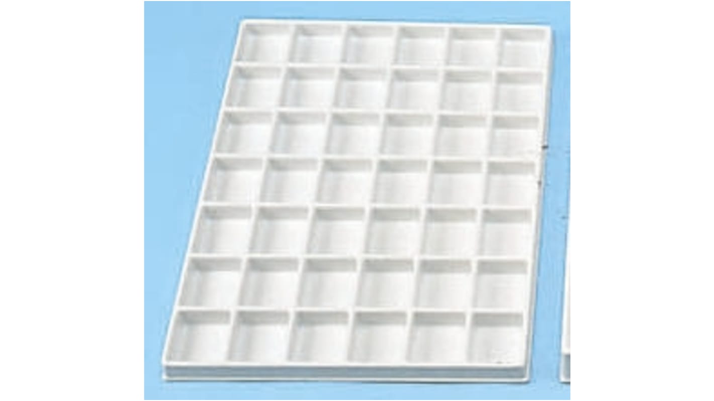 Licefa 25 Cell White PS Compartment Box, 17mm x 44mm x 62mm