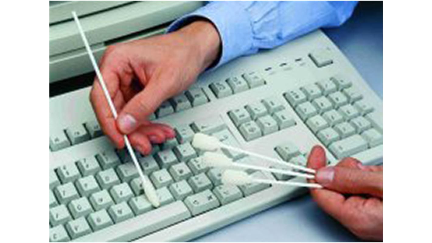 Jelt Foam Cotton Bud & Swab, Plastic Handle, For use with Cleaning, Length 150mm, Pack of 50