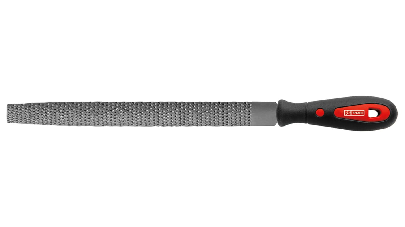 RS PRO 250mm, Bastard, Rasp Cut, Half Round Engineers File With Soft-Grip Handle