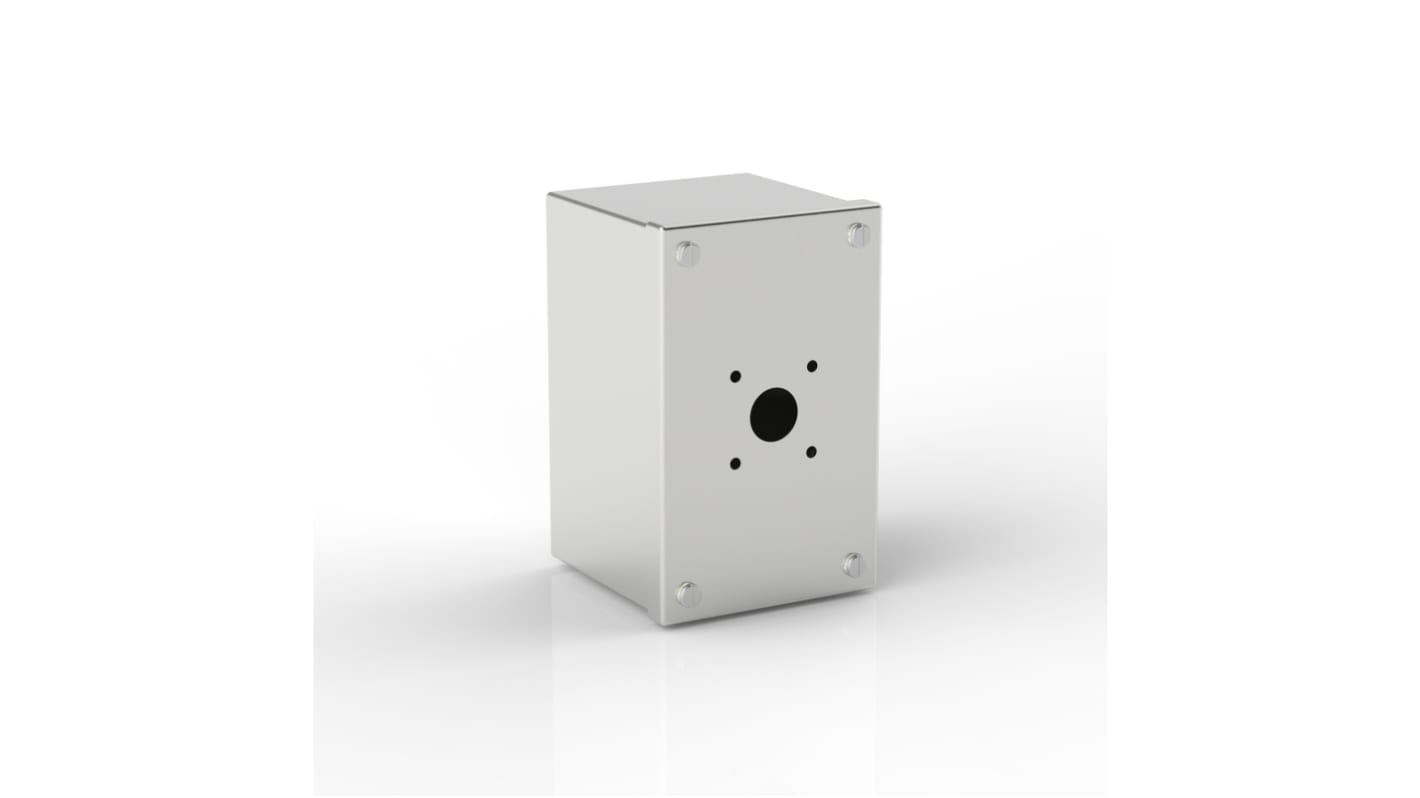 RS PRO 单孔按钮盒, Φ22mm孔径不锈钢外壳, IP66，IP69K, 100mm x 100mm x 160mm