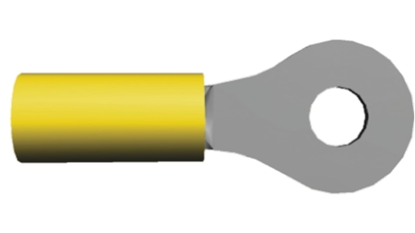 TE Connectivity PIDG Ringkabelschuh, Isoliert, Gelb, aussen ø 13.5mm, innen ø 5.25mm, max. 6.6mm², M5