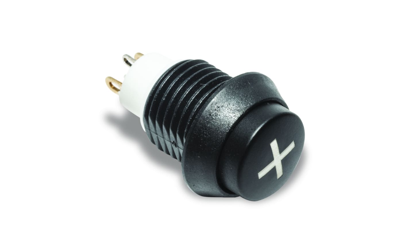 C & K Illuminated Push Button Switch, Momentary, Panel Mount, 13.7mm Cutout, SPST, Blue LED, 24V dc, IP67