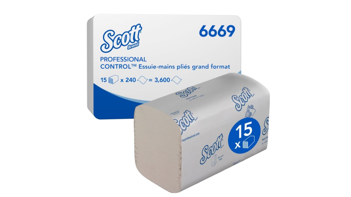 Kimberly Clark Scott Folded White Paper Towel, 315 x 200mm, 240 Sheets