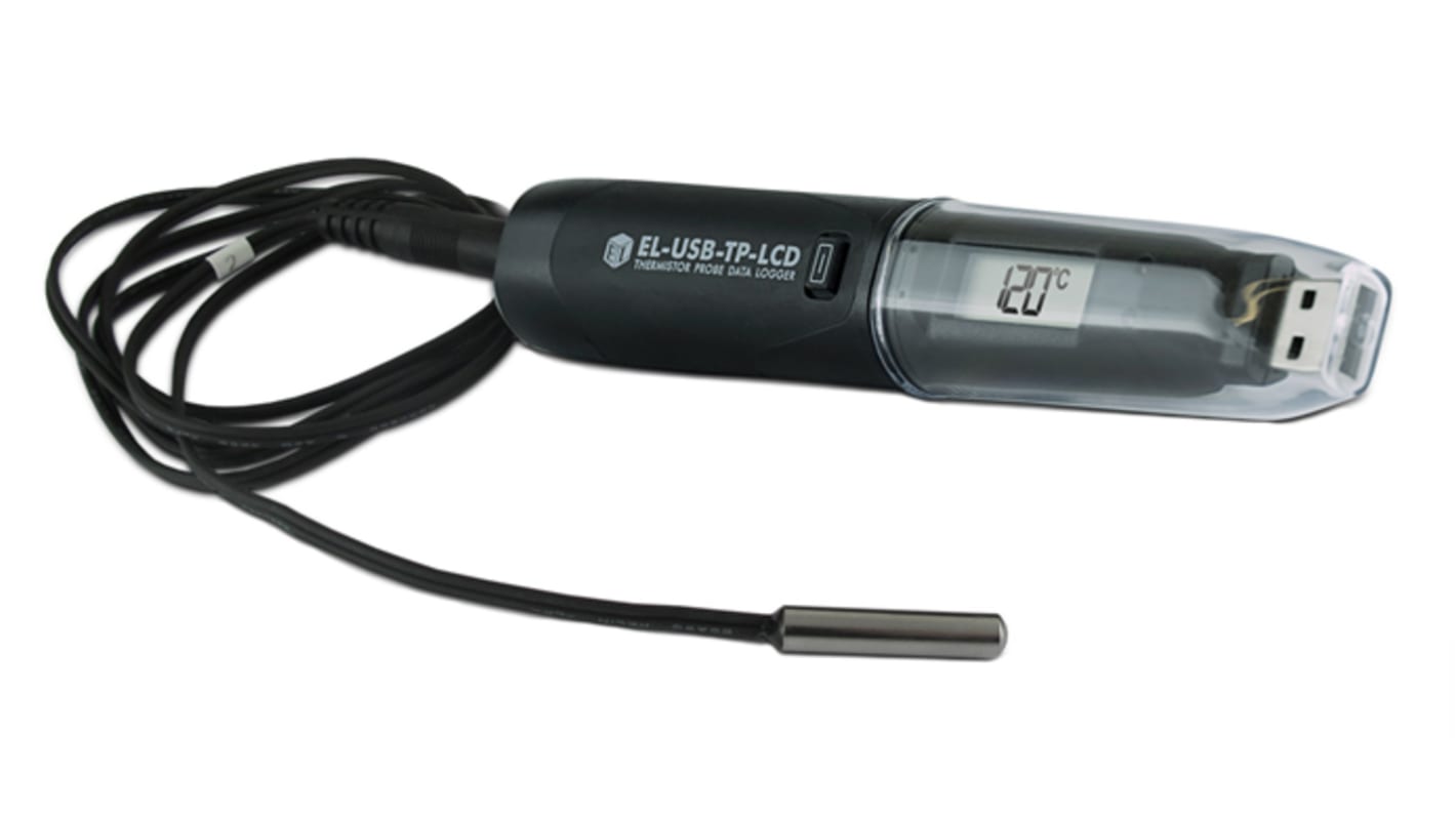 Lascar 温度数据记录仪, 1输入, USB接口, 最大可测+125 °C, EL-USB-TP-LCD+