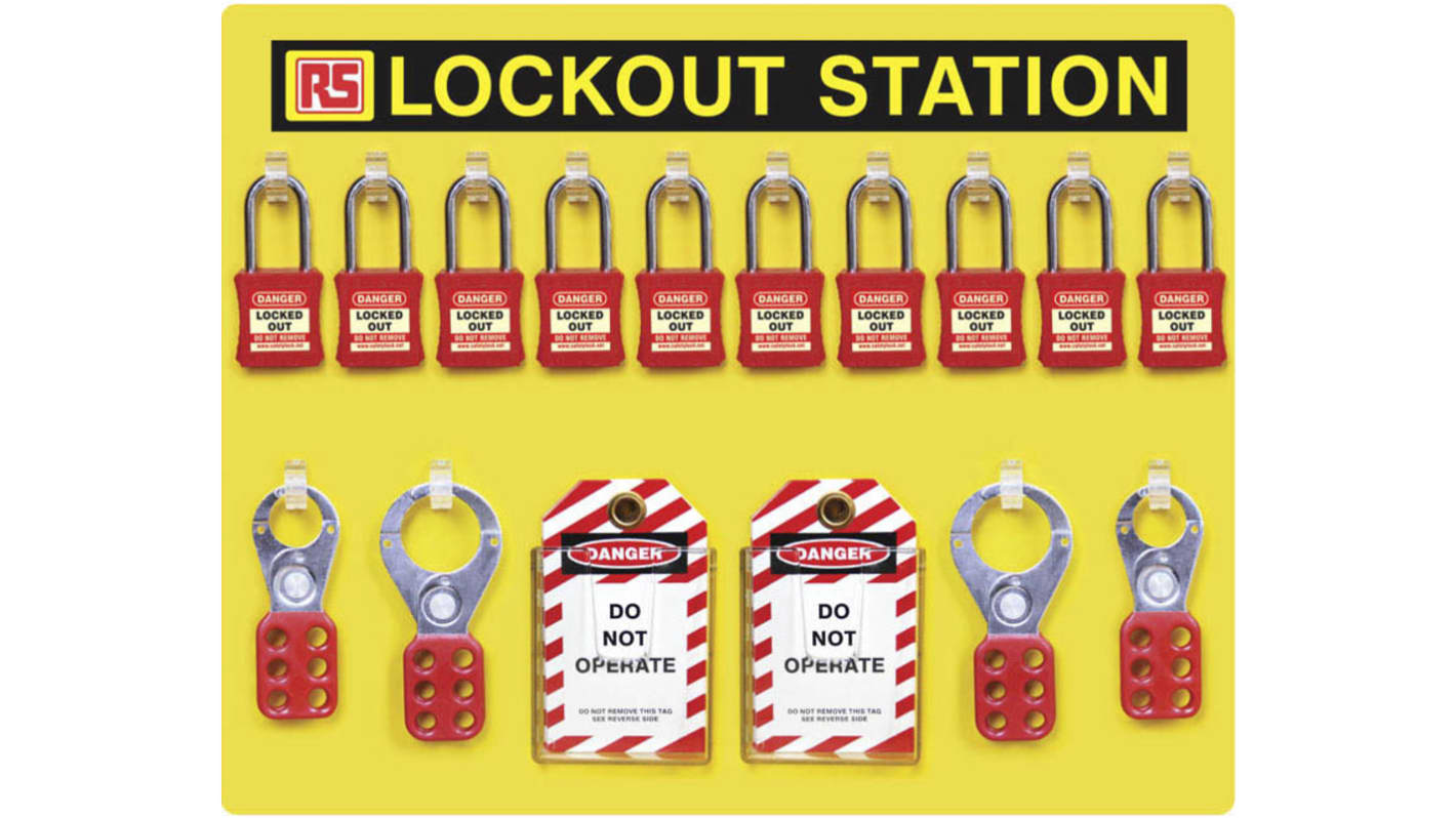 RS PRO 10 Padlock Lockout Station