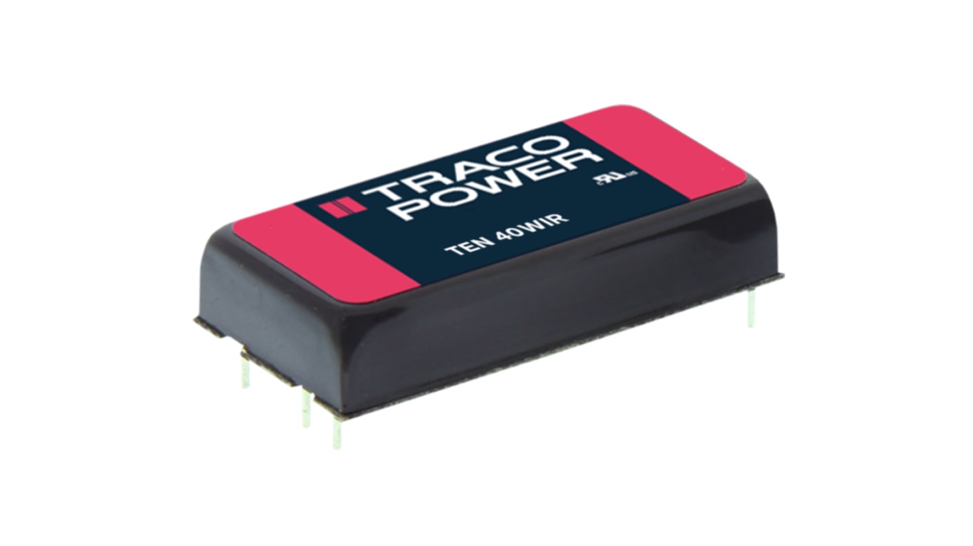 TRACOPOWER TEN 40WIR DC-DC Converter, 5V dc/ 8A Output, 43 → 160 V dc Input, 40W, Through Hole, +85°C Max Temp