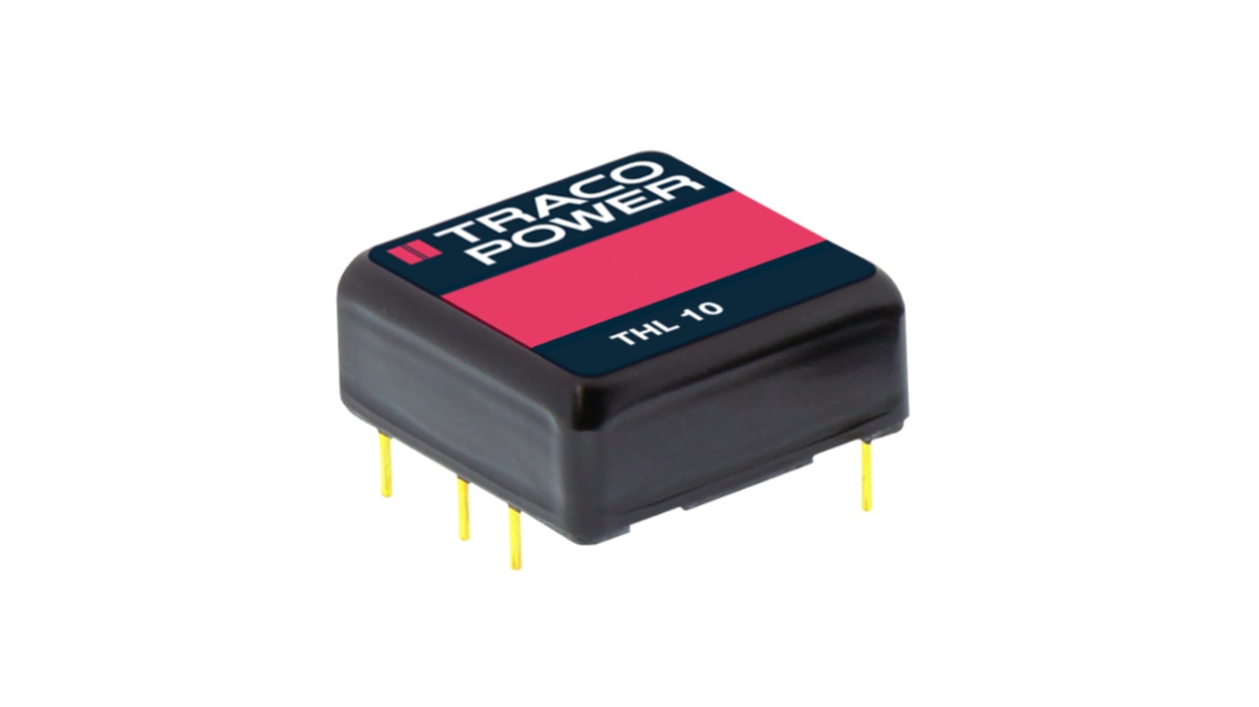 TRACOPOWER THL 10 DC-DC Converter, 15V dc/ 670mA Output, 18 → 36 V dc Input, 10W, Through Hole, +80°C Max Temp