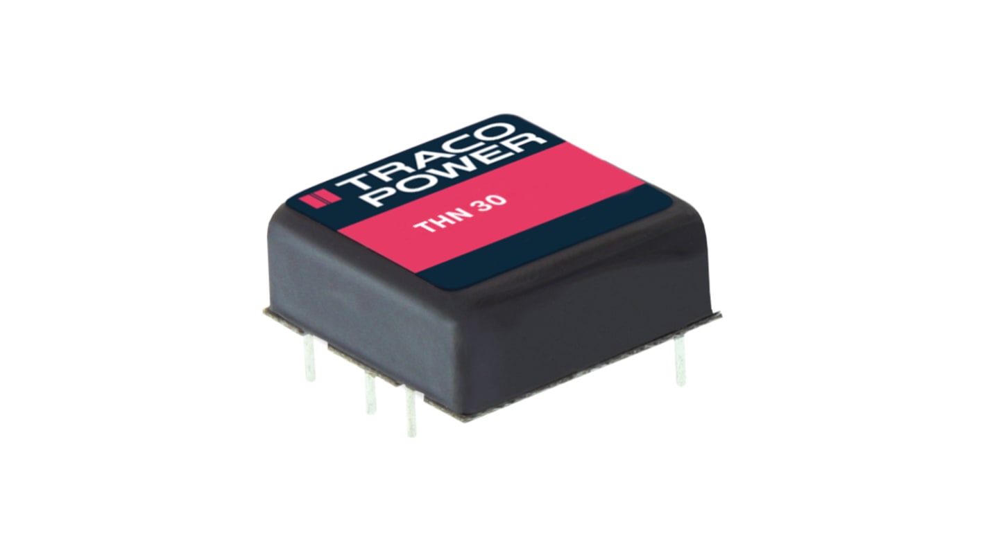 TRACOPOWER THN 30 DC-DC Converter, 15V dc/ 2A Output, 18 → 36 V dc Input, 30W, Through Hole, +85°C Max Temp