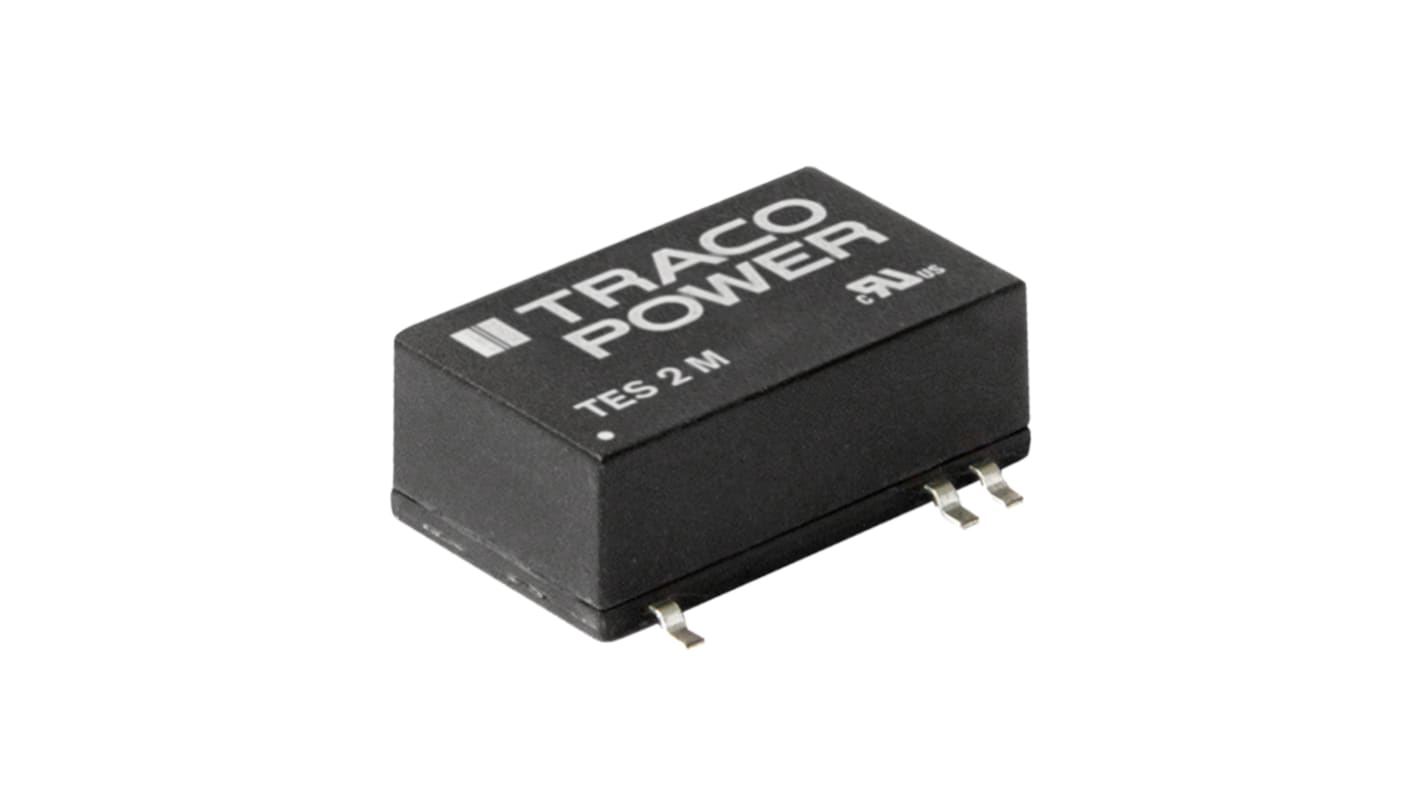 TRACOPOWER TES 2M DC-DC Converter, 5V dc/ 400mA Output, 4.5 → 5.5 V dc Input, 2W, Surface Mount, +71°C Max Temp