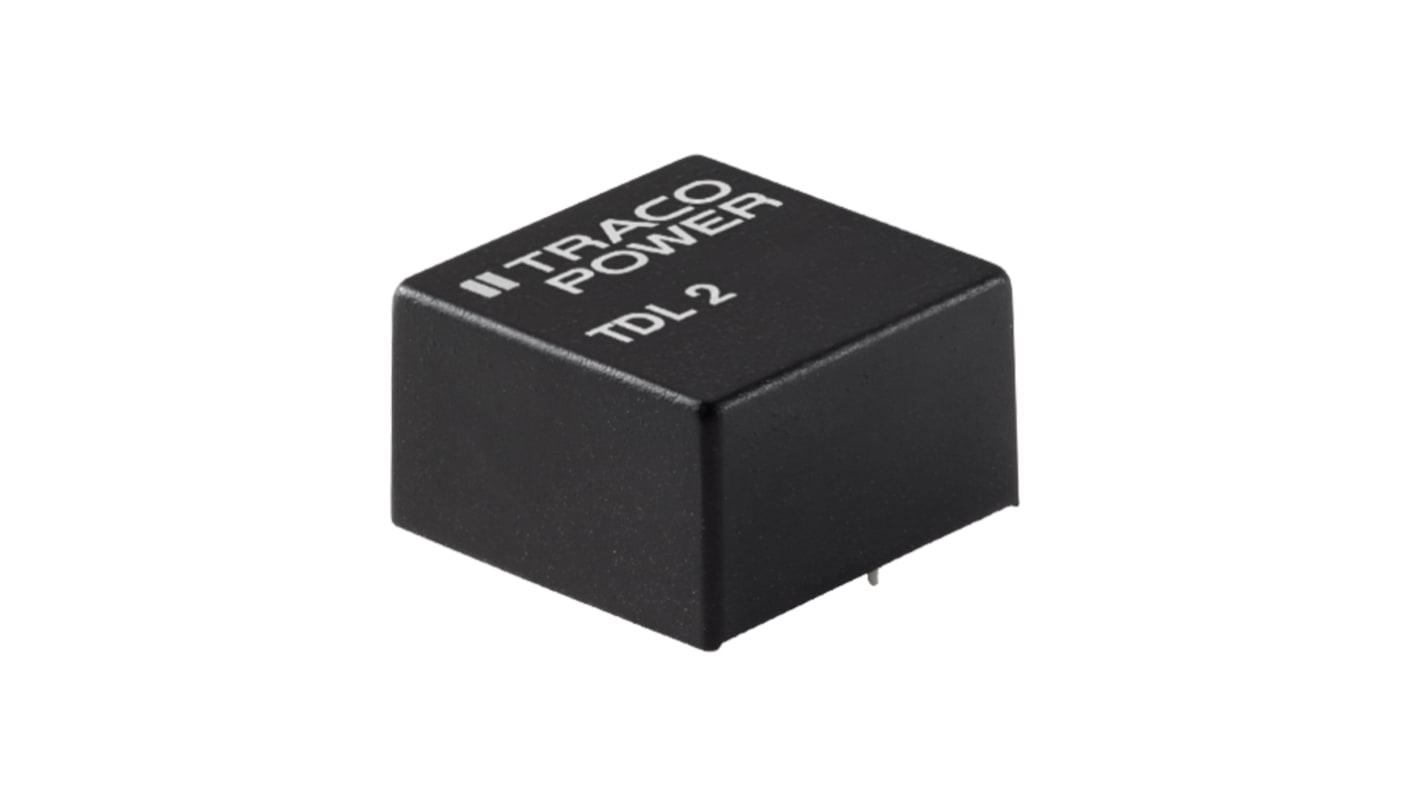 TRACOPOWER TDL 2 DC-DC Converter, ±15V dc/ ±67mA Output, 9 → 18 V dc Input, 2W, Through Hole, +80°C Max Temp