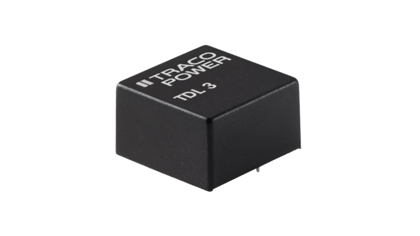 TRACOPOWER TDL 3 DC-DC Converter, 15V dc/ 200mA Output, 18 → 36 V dc Input, 3W, Through Hole, +80°C Max Temp