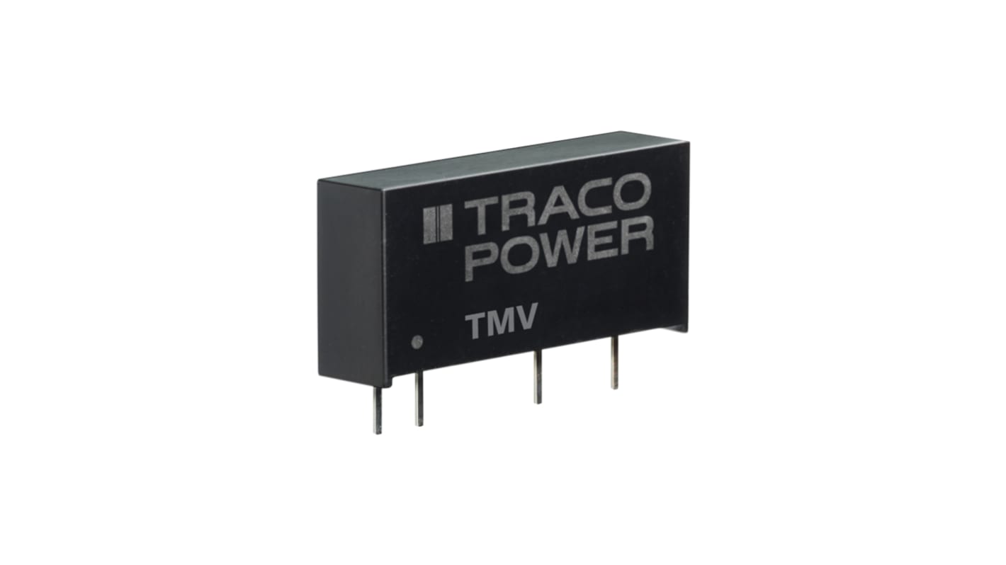 TRACOPOWER TMV DC-DC Converter, 5V dc/ 200mA Output, 21.6 → 26.4 V dc Input, 1W, Through Hole, +85°C Max Temp