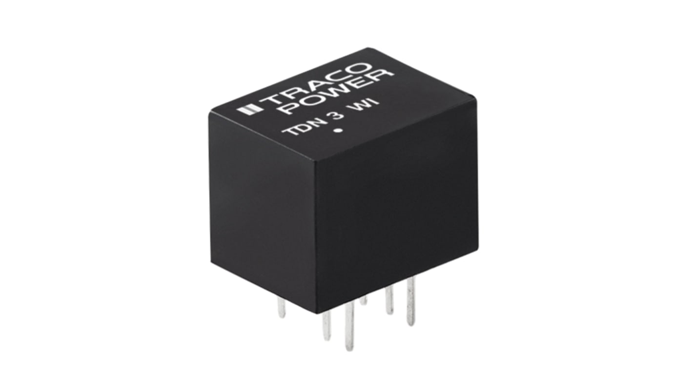TRACOPOWER TDN 3WI DC/DC-Wandler 3W 24 V dc IN, ±5V dc OUT / ±300mA Durchsteckmontage 1.5kV dc isoliert
