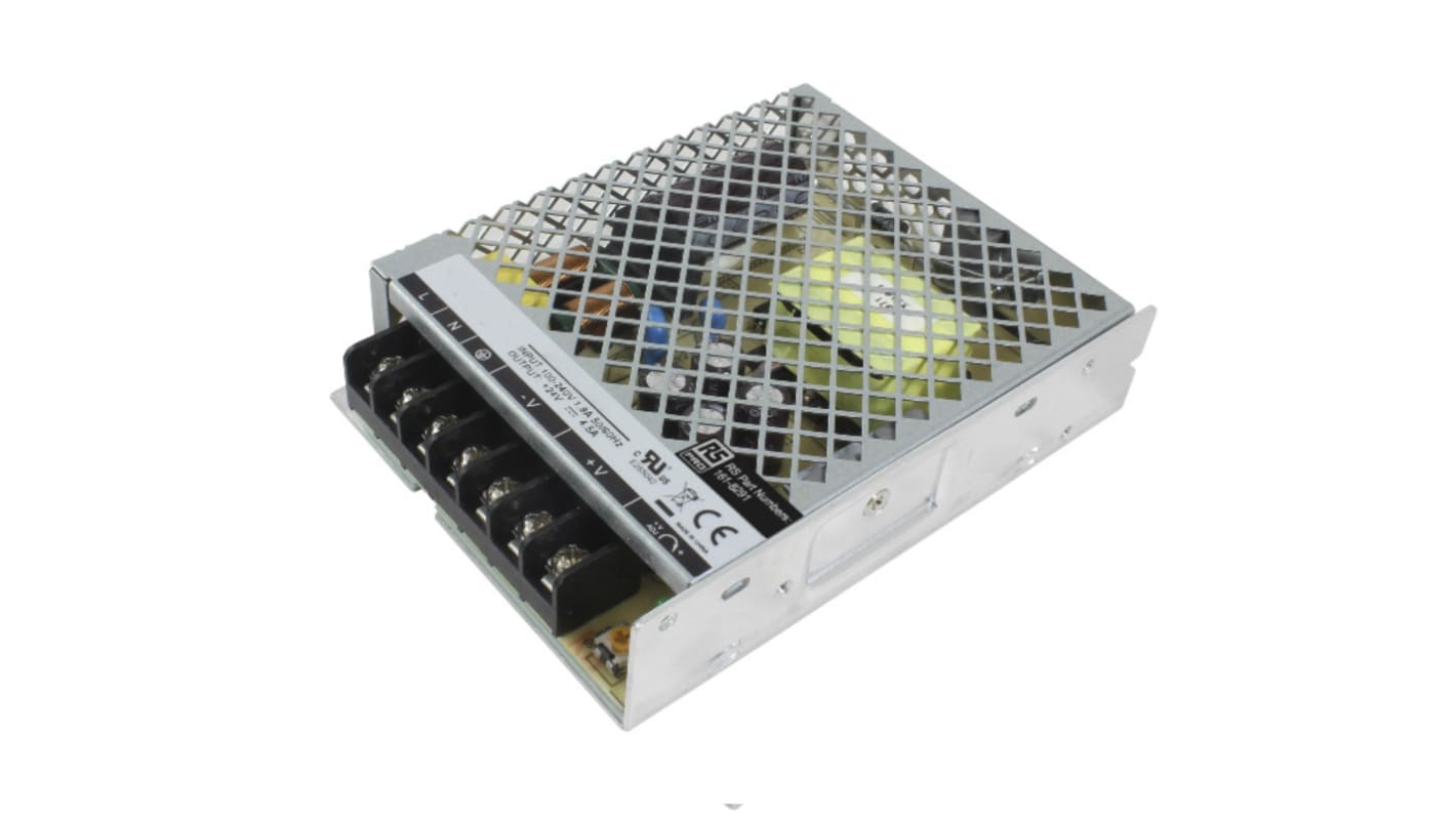 RS PRO Switching Power Supply, 36V dc, 2.8A, 101W, 1 Output, 85 → 264V ac Input Voltage