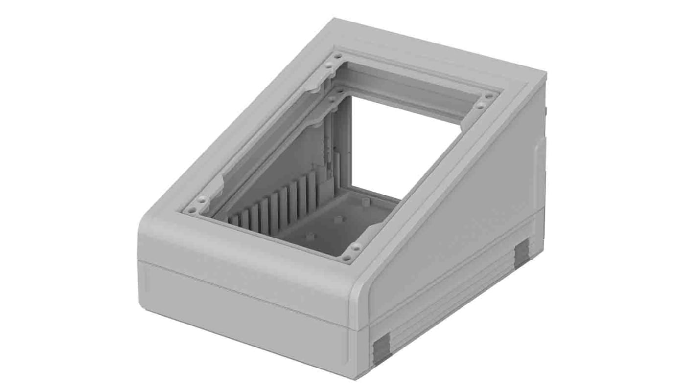 Bopla Ultrapult Series Light Grey ABS Desktop Enclosure, Sloped Front, 157.5 x 198.9 x 120.4mm