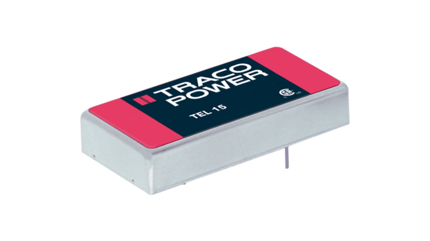 TRACOPOWER TEL 15 DC/DC-Wandler 15W 24 V dc IN, ±12V dc OUT / ±625mA Durchsteckmontage 1.5kV dc isoliert